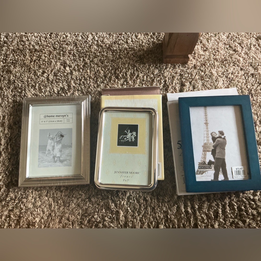 VINTAGE FRAMES pictures photo HOME DECOR 5X7 SILVER, BLK, Blue, new, with boxes